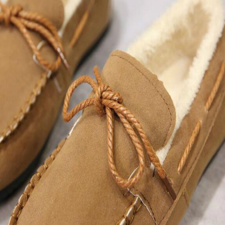 Solid Color Velvet Warm Female Flat Cotton Non-slip Shoes, 35, 36, 37, 38, 39, 40