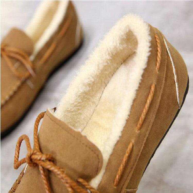 Solid Color Velvet Warm Female Flat Cotton Non-slip Shoes, 35, 36, 37, 38, 39, 40