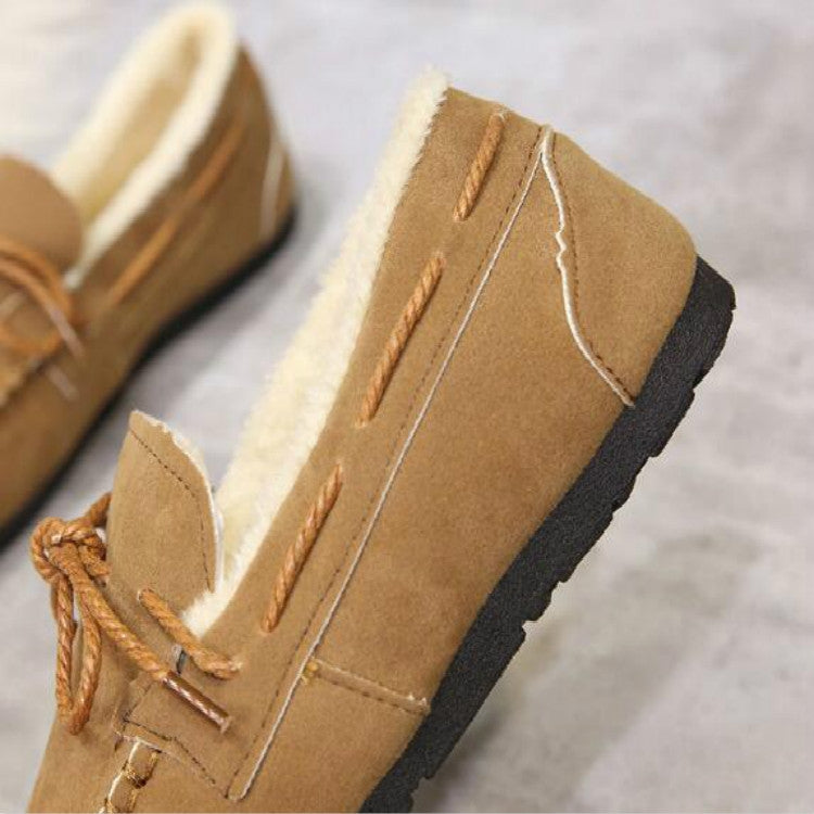 Solid Color Velvet Warm Female Flat Cotton Non-slip Shoes, 35, 36, 37, 38, 39, 40