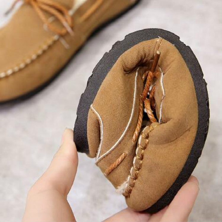 Solid Color Velvet Warm Female Flat Cotton Non-slip Shoes, 35, 36, 37, 38, 39, 40