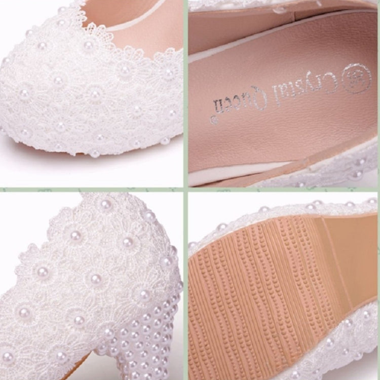 Pearl Lace Wedding Shoes Stiletto Women High Heels, 34, 35, 36, 37, 38, 39, 40, 41