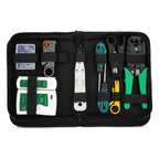 Three-purpose Network Cable Clamp Tester Hand Tool Set Home Network Repair Kit, 12 in 1