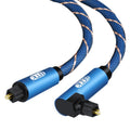 EMK 90 Degree Swivel Adjustable Right Angled 360 Degrees Rotatable Plug Nylon Woven Mesh Optical Audio Cable, 1m(Blue), 1.5m(Blue), 2m(Blue), 3m(Blue), 5m(Blue), 8m(Blue), 10m(Blue), 15m(Blue), 20m(Blue), 25m(Blue), 30m(Blue)