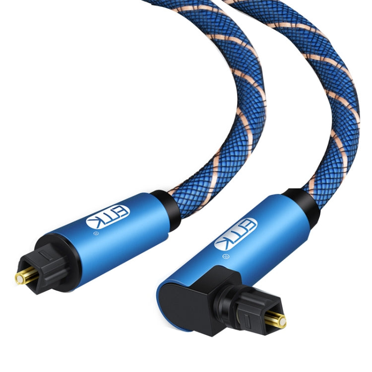 EMK 90 Degree Swivel Adjustable Right Angled 360 Degrees Rotatable Plug Nylon Woven Mesh Optical Audio Cable, 1m(Blue), 1.5m(Blue), 2m(Blue), 3m(Blue), 5m(Blue), 8m(Blue), 10m(Blue), 15m(Blue), 20m(Blue), 25m(Blue), 30m(Blue)