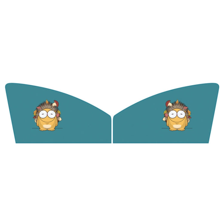 1 Pair Car Window Magnet Sunshade Curtain Heat Insulation Sun Block, 1 Pair (Hedgehog), 1 Pair (Blue Owl), 1 Pair (Antlers), 1 Pair (Kangaroo), 1 Pair (Catman)