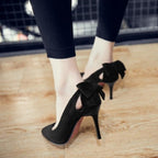 Women Shoes Bow Pointed Toe Stiletto Heels, 34, 35, 36, 38, 39, 40, 41, 42, 43