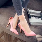 Women Shoes Bow Pointed Toe Stiletto Heels, 34, 35, 36, 38, 39, 40, 41, 42, 43