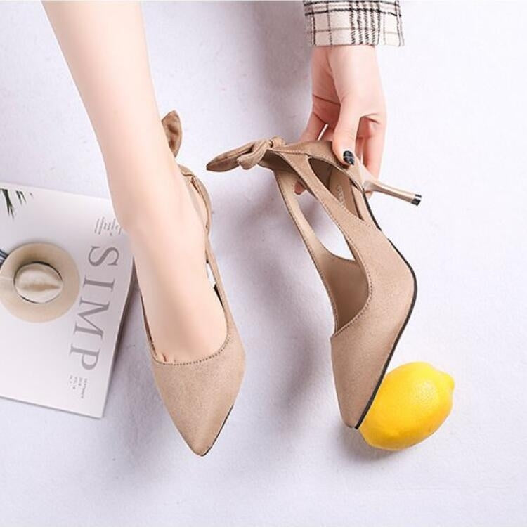 Women Shoes Bow Pointed Toe Stiletto Heels, 34, 35, 36, 38, 39, 40, 41, 42, 43