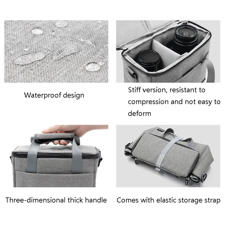 Baona BN-H001 Digital Camera Bag Casual Portable Camera Waterproof Bag, BN-H001 L(Black), BN-H001 S(Gray), BN-H001 S(Black), BN-H001 M(Gray), BN-H001 M(Black), BN-H001 L(Gray)