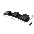 Pcsensor FS23 CF Foot Pedal Switch Keyboard Control Mouse Game Combo Pedal, Photoelectric Mute, Mechanical Sound