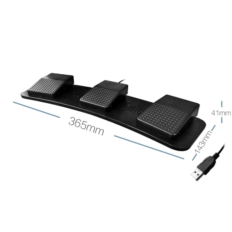Pcsensor FS23 CF Foot Pedal Switch Keyboard Control Mouse Game Combo Pedal, Photoelectric Mute, Mechanical Sound