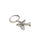 2 PCS Creative Stereo Plane Metal Keychain Bag Pendant Souvenir, Silver Small Plane