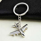 2 PCS Creative Stereo Plane Metal Keychain Bag Pendant Souvenir, Silver Small Plane