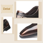 Pointed British Style Men Leather Shoes Buckle Low Heel Shoes, 47, 48