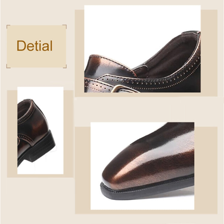 Pointed British Style Men Leather Shoes Buckle Low Heel Shoes, 47, 48