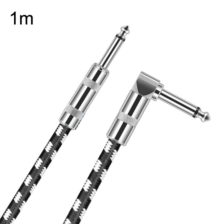 1 Straight Head +1 Elbow Head 6.35mm Guitar Cable Oxygen-Free Copper Core TS Large Two-core Cable, 0.15m, 0.3m, 0.5m, 1m, 1.5m, 2m, 3m, 5m, 8m, 10m