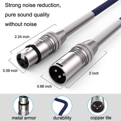 2pcs LHD010 Caron Male To Female XLR Dual Card Microphone Cable Audio Cable, 0.3m, 0.5m, 1m, 1.8m, 2m, 3m, 5m, 8m, 10m, 12m, 15m, 20m, 25m, 30m, 40m, 50m, 60m