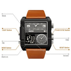 SKMEI 2021 Square Large Dial Triple Movement Men Sports Watch, 2021 Black Black Machine, 2021 Black White Machine, 2021 Amber, 2021 Transparent Blue, 2021 Transparent Pink, 2021 Transparent White