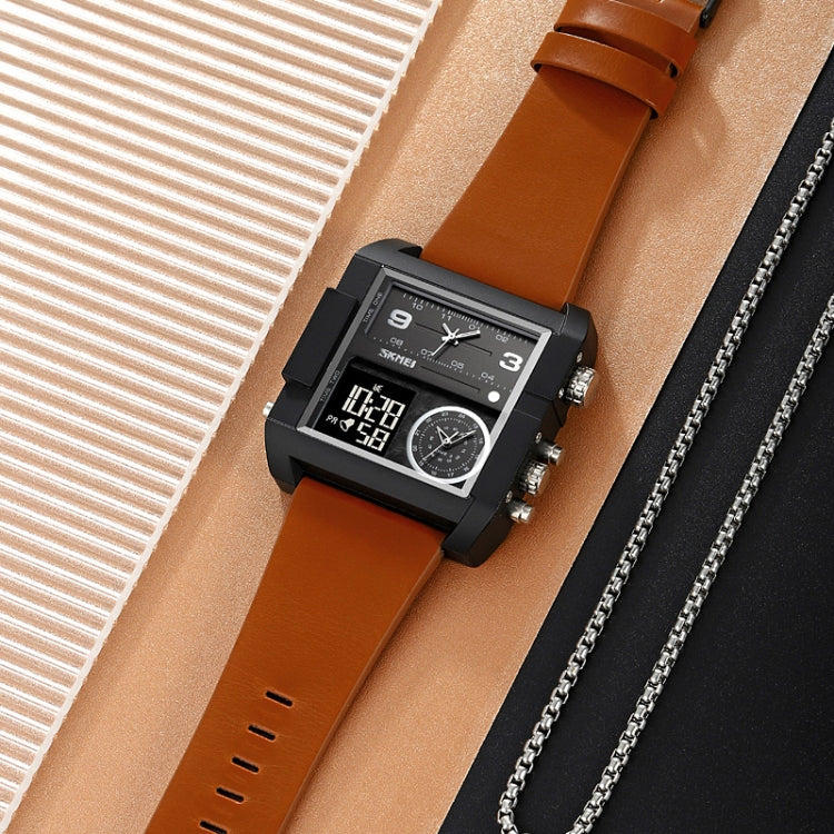 SKMEI 2021 Square Large Dial Triple Movement Men Sports Watch, 2021 Black Black Machine, 2021 Black White Machine, 2021 Amber, 2021 Transparent Blue, 2021 Transparent Pink, 2021 Transparent White