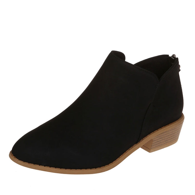 Autumn And Winter Pointed Low-Heeled Boots Women Low Tube Boots, 36, 37, 38, 39, 40, 41, 42, 43