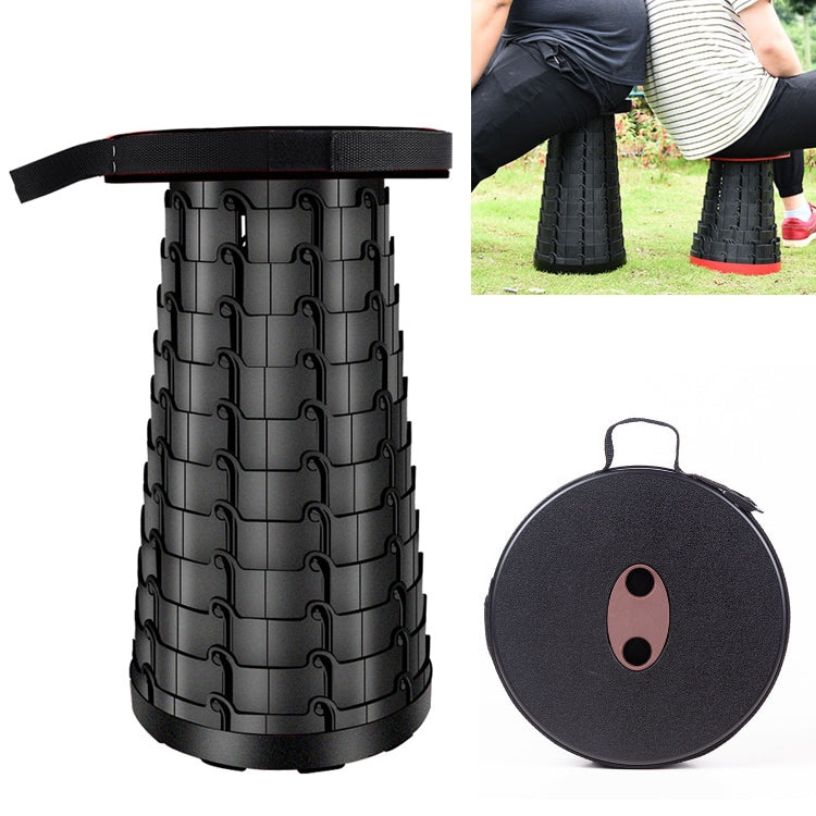 Outdoor Portable Folding Telescopic Plastic Stool Camping Fishing Garden Stool, 47cm(Black), 47cm(Red), 47cm(Yellow)