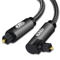 EMK 90 Degree Swivel Adjustable Right Angled 360 Degrees Rotatable Plug Nylon Woven Mesh Optical Audio Cable, 1m(Black), 1.5m(Black), 2m(Black), 3m(Black), 5m(Black), 8m(Black), 10m(Black), 15m(Black), 20m(Black), 25m(Black), 30m(Black)