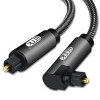 EMK 90 Degree Swivel Adjustable Right Angled 360 Degrees Rotatable Plug Nylon Woven Mesh Optical Audio Cable, 1m(Black), 1.5m(Black), 2m(Black), 3m(Black), 5m(Black), 8m(Black), 10m(Black), 15m(Black), 20m(Black), 25m(Black), 30m(Black)
