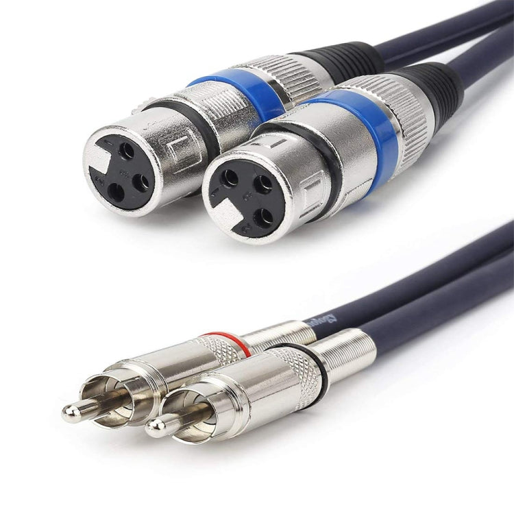 2RCA Male 2XLR Caron Female Speaker Audio Balance Cable, 0.5m, 1m, 1.5m, 2m, 3m, 5m, 10m, 20m