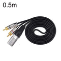 XLR Male To 2RCA Male Plug Stereo Audio Cable, Length:, 0.5m, 1m, 1.5m, 2m, 3m, 5m, 8m, 10m