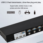 FJGEAR FJ-810UK 8 In 1 Out USB KVM Switcher With Desktop Switch, FJ-810UK EU Plug, FJ-810UK US Plug