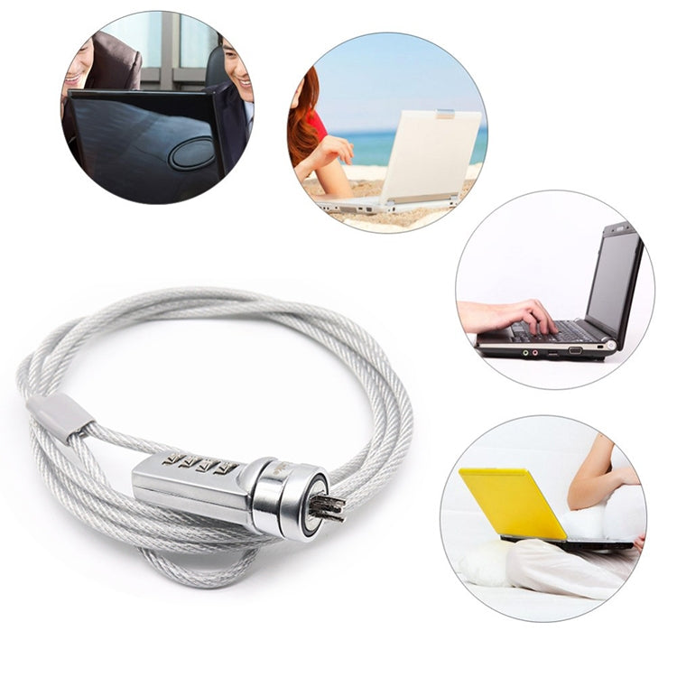 Four Digit Computer Lock Notebook Universal Anti-theft Password Lock, Diameter 3.5 mm Length 1.2 m, Diameter 3.5 mm Length 1.5 m, Diameter 3.5 mm Length 1.8 m
