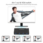 VGA Switcher with Four Inputs and One Output Computer VGA Video Converter