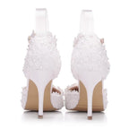 Women Shoes Lace Pearl Princess Pointed Shoes, 34, 35, 36, 37, 38, 39, 40, 41, 42