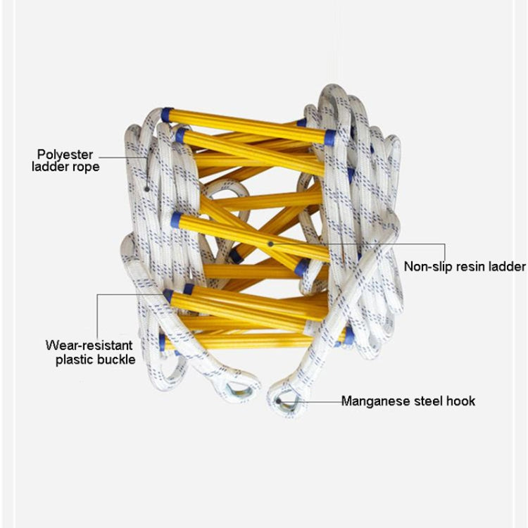 Resin Anti-skid Firefighting Rope Ladder Aerial Work Soft Ladder Rescue Ladder, 5m, 10m, 15m, 20m, 25m, 30m, 35m, 40m, 45m