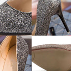 Women Shoes Shallow Glitter Frosted Stiletto, 34, 35, 36, 37, 38, 39
