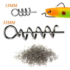 20 in 1 Luya Accessories Spring Pin For Lock Pin Soft Bait, 1.5CM 50 PCS, 3.5CM 50 PCS, 1.5CM 100 PCS, 3.5CM 100 PCS