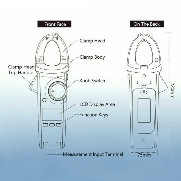 Digital Clamp Meter AC DC Voltage Detector, UT213B 400A, UT213C 400A, UT213A 400A