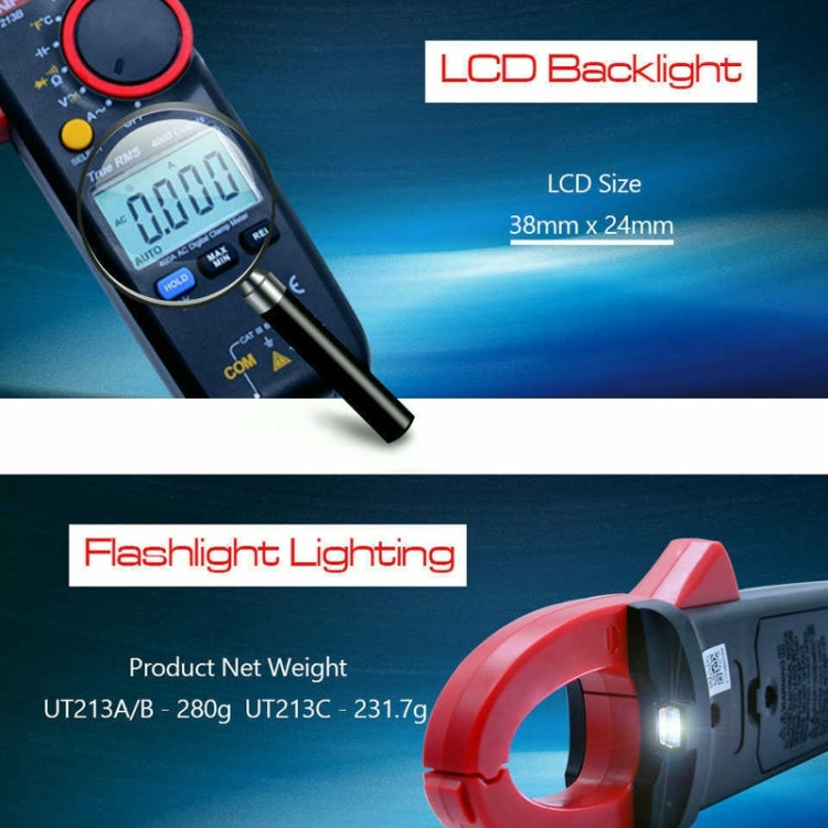 Digital Clamp Meter AC DC Voltage Detector, UT213B 400A, UT213C 400A, UT213A 400A