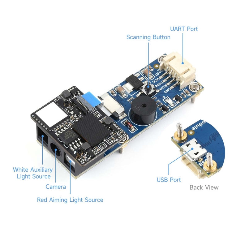 Waveshare 2D Codes Scanner Module Supports 4mil High-density Barcode Scanning,23962, 23962