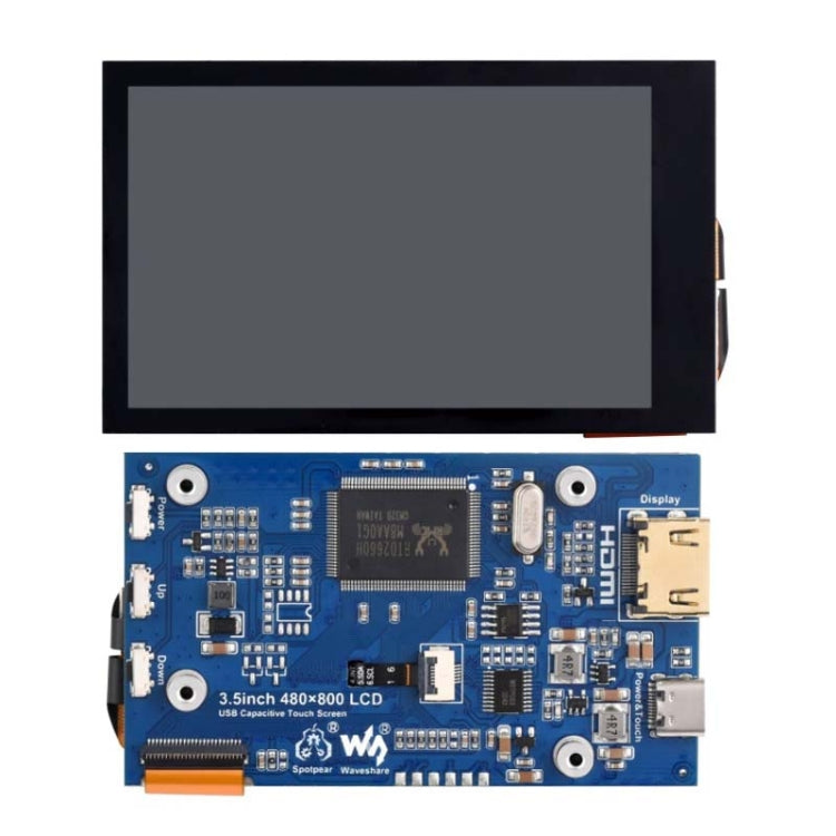 Waveshare 3.5inch 480x800 IPS Capacitive Touch LCD Display For Raspberry Pi ,HDMI Interface, 3.5 inch