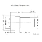 Waveshare WS0202505 For Raspberry Pi M12 Camera Lens ,5MP, 25mm Focal Length,Large Aperture,24054, 24054