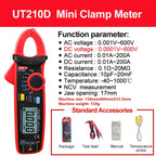 Digital Clamp Meter AC DC Voltage Detector, UT210D 200A, UT210E 100A