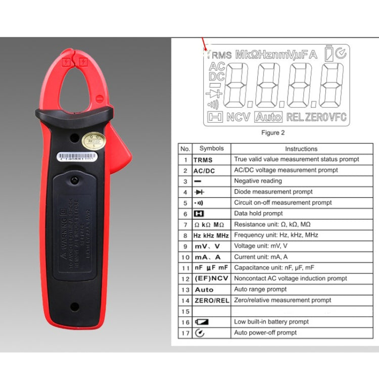 Digital Clamp Meter AC DC Voltage Detector, UT210D 200A, UT210E 100A