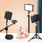 6 Inch 3200-5500K Three-color Temperature Photography Flat-panel Live Fill Light,Spec:, Small Tripod, 30cm Bracket, 42CM Bracket, 0.5m Bracket, 0.5m Bracket +Bluetooth RC, 2.1m Bracket, 2.1m Bracket+Bluetooth RC, Overhead Bracket