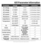 ANENG 681 LCD Digital Display Screen Smart Automatic Range Rechargeable Multimeter, 681 Red, 681 Black