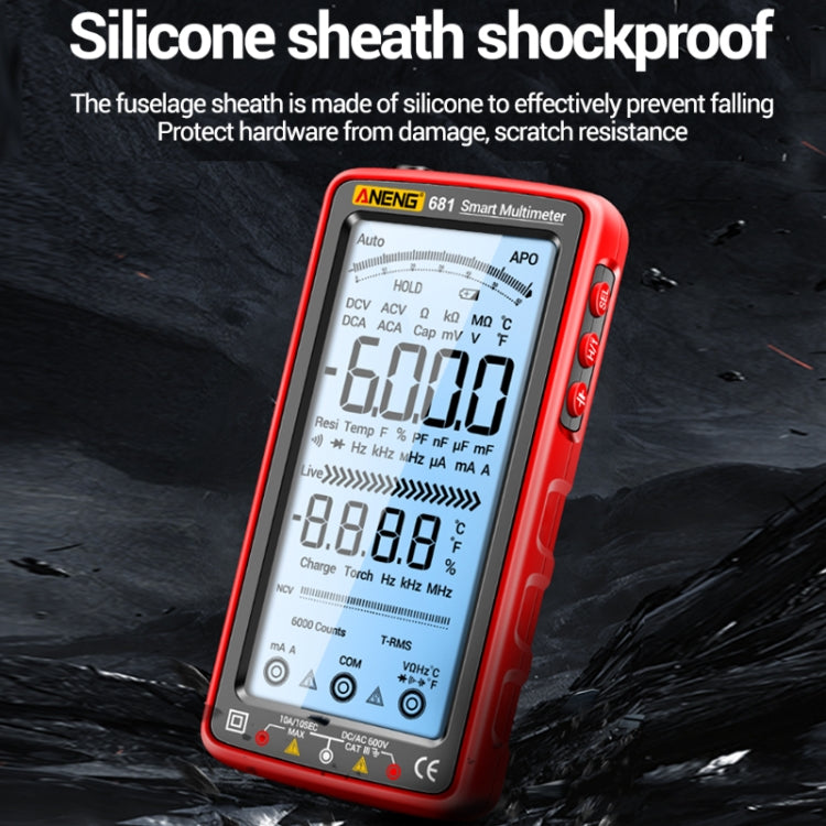 ANENG 681 LCD Digital Display Screen Smart Automatic Range Rechargeable Multimeter, 681 Black, 681 Red
