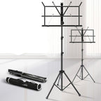 Portable Folding  Lifted and Thickened Piano Stand Guzheng Guitar Home Music Stand, Black, Black Yellow