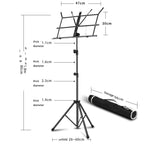 Portable Folding  Lifted and Thickened Piano Stand Guzheng Guitar Home Music Stand, Black, Black Yellow