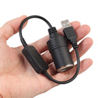 Car Converter Adapter Wired Controller USB to Cigarette Lighter Socket 5V to 12V Boost Power Adapter Cable, 30cm USB