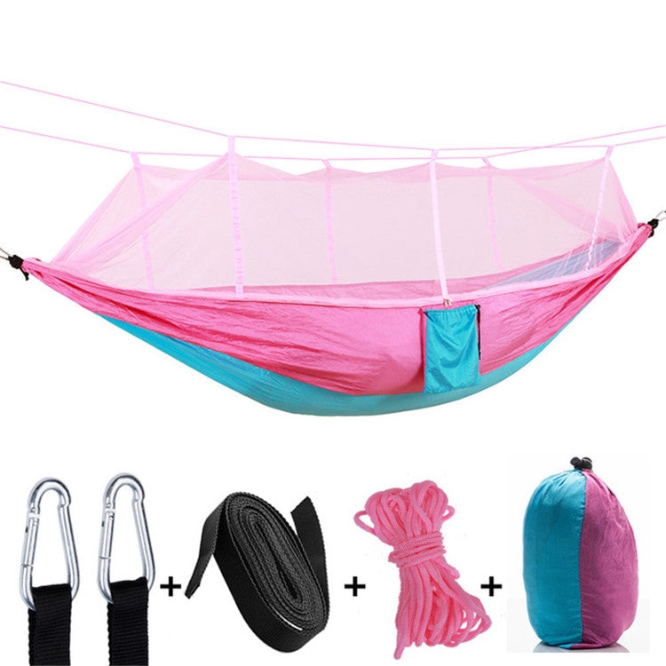 Outdoor Mosquito Net Hammock Camping Ultralight Nylon Double Camping Air Tent, 260x140cm Blue, 260x140cm Green, 260x140cm Gray Blue, 260x140cm Pink Blue